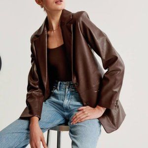 Vegan Leather Blazer